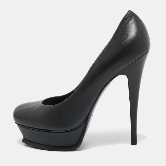Yves Saint Laurent Shoes - Yves Saint Laurent Black Leather Tribtoo Platform Pumps Size 41